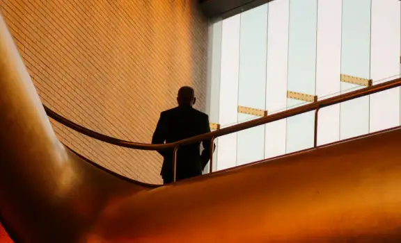 Person looking outside the window
